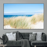 96913-MGV-CV-36X24-Coastal Dunes Wall Art – Serene Beach Grass and Blue Ocean Canvas Print, Relaxing Seaside Nature Decor for Living Room, Bedroom or