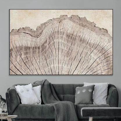 67528-MGV-CV-36X24-Wood Ring Wall Art Canvas Print, Framed Tree Ring Art Picture Print, Rustic Tree Ring Perfect Neutral Boho Decor Artwork