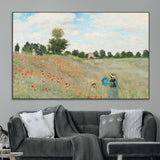 74890-MGV-CV-36X24-Monet Poppy Field Wall Art – Impressionist Landscape Canvas Print, Classic French Artwork for Living Room, Bedroom or Office Decor