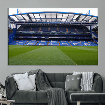 59508-MGV-CV-36X24-Chelsea Stadium Wall Art – Stamford Bridge Football Arena Canvas Print, Iconic Soccer Artwork for Living Room, Office, Game Room