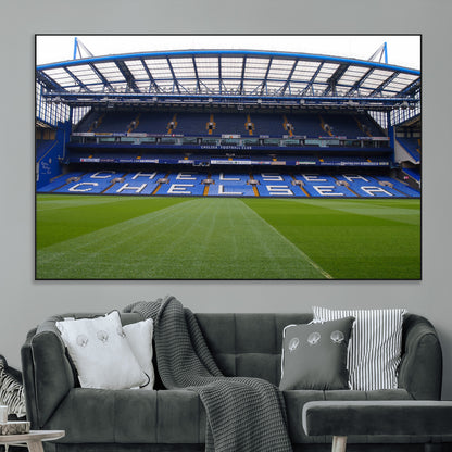 59508-MGV-CV-36X24-Chelsea Stadium Wall Art – Stamford Bridge Football Arena Canvas Print, Iconic Soccer Artwork for Living Room, Office, Game Room