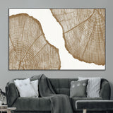 99692-MGV-CV-36X24-Tree Ring Linocut Wall Art Canvas Print, Framed Wood Cut Art Picture Print, Tree Rings Perfect Minimalist Rustic Decor Artwork