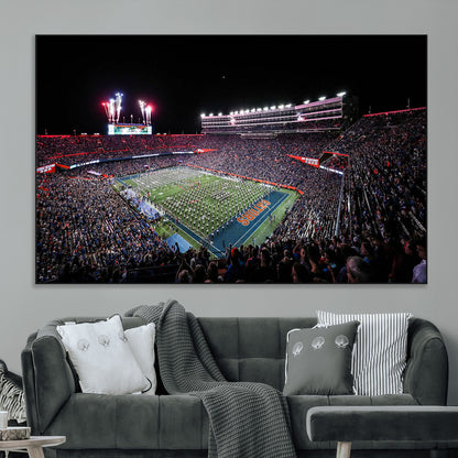 46899-MGV-CV-36X24-Ben Hill Griffin Stadium Wall Art Canvas Print, Framed Football Stadium Art Picture Print, Florida Football Stadium Perfect Sport