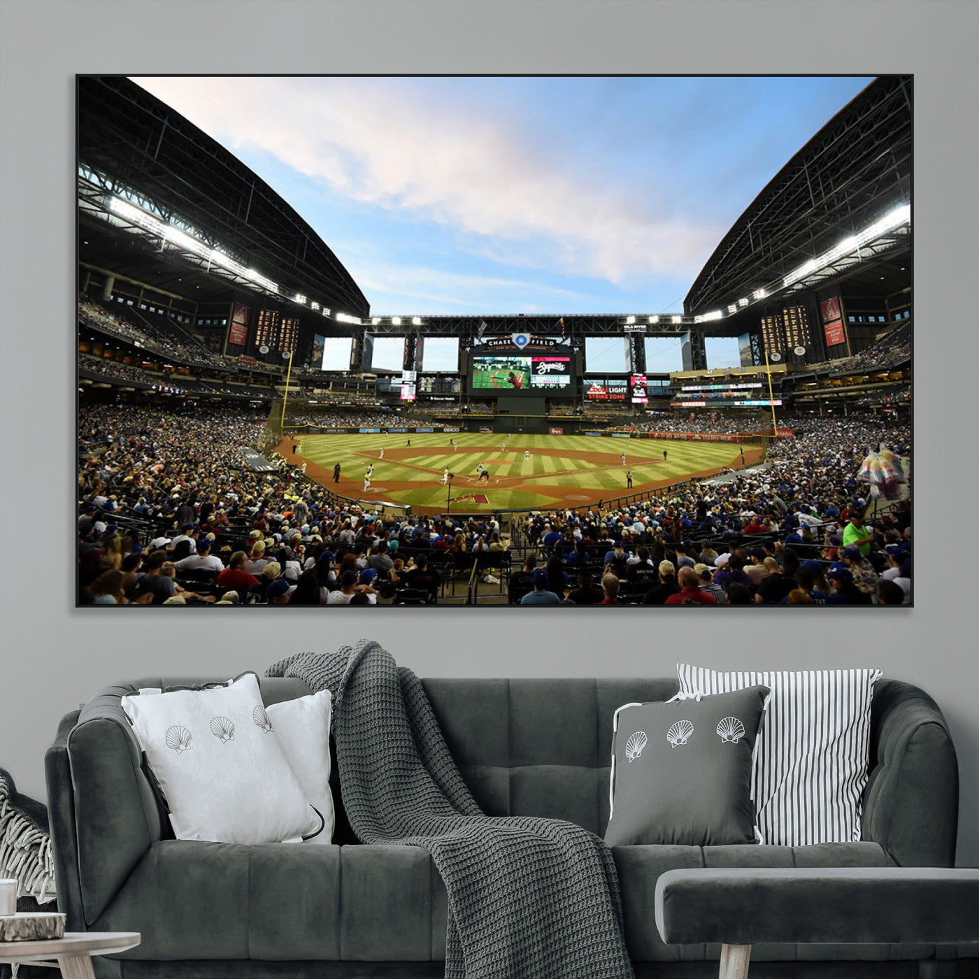 92672-MGV-CV-36X24-Chase Field Stadium Wall Art Canvas Print, Framed Arizona Stadium Art Picture Print, Chase Stadium Perfect Sports Room Decor