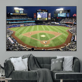 87666-MGV-CV-36X24-City Field Stadium Wall Art Canvas Print, Framed New York Stadium Art Picture Print, Citi Field Stadium Perfect Sport Room Decor