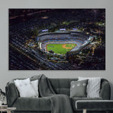 16515-MGV-CV-36X24-Dodgers Stadium Wall Art Canvas Print, Framed Baseball Stadium Art Picture Print, Dodgers Field Perfect Sport Room Decor Artwork