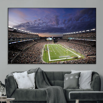 52712-MGV-CV-36X24-Gillette Stadium Field Wall Art Canvas Print, Framed Massachusetts Stadium Art Picture Print, Gillette Stadium Perfect Sport Room