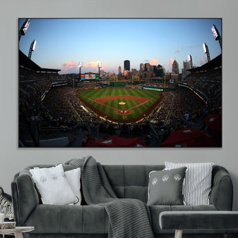 67670-MGV-CV-36X24-PNC Park Stadium Wall Art Canvas Print, Framed Pittsburgh Pirates Stadium Art Picture Print, PNC Park Field Perfect Sport Room