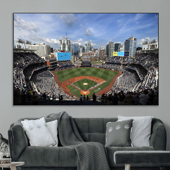 87122-MGV-CV-36X24-Petco Park Field Wall Art Canvas Print, Framed San Diego Stadium Art Picture Print, Petco Park Stadium Perfect Sport Room Decor