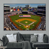 20879-MGV-CV-36X24-Yankee Stadium Wall Art Canvas Print, Framed New York Stadium Art Picture Print, Yankee Field Perfect Sport Room Decor Artwork