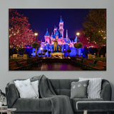 79435-MGV-CV-36X24-Disney Castle Wall Art Canvas Print, Framed Magic Kingdom Art Picture Print, Disney World Perfect Child Room Decor Artwork