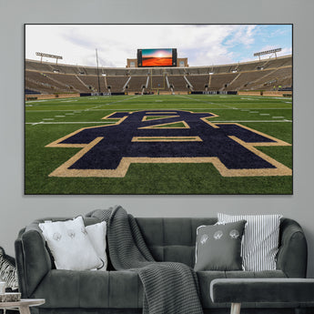 52835-MGV-CV-36X24-Notre Dame Stadium Wall Art Canvas Print, Framed Indiana Stadium Art Picture Print, Notre Dame Field Perfect Sport Room Decor