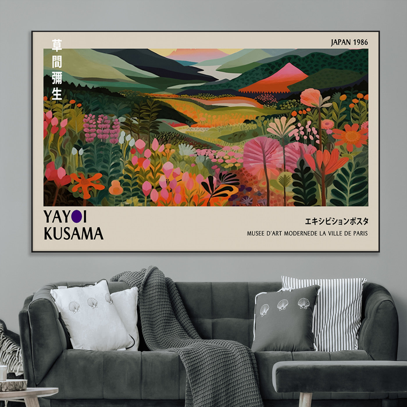 75719-SEG-FC-51X34_Oversize_Oversize-Botanical Mountain Valley Wall Art – Panoramic Nature Canvas Print, Vibrant Floral Field Artwork for Living Room, Bedroom, Office,