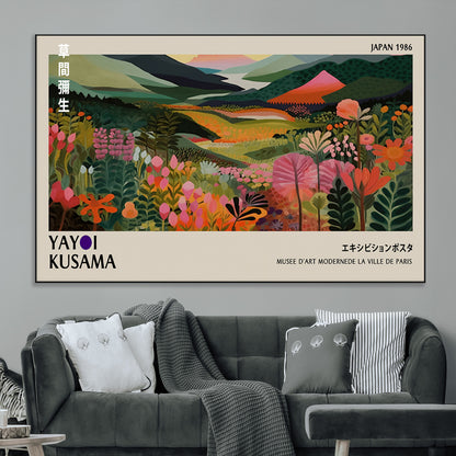 75719-SEG-FC-51X34_Oversize_Oversize-Botanical Mountain Valley Wall Art – Panoramic Nature Canvas Print, Vibrant Floral Field Artwork for Living Room, Bedroom, Office,