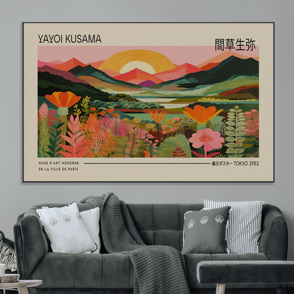 17753-MGV-CV-36X24-Floral Sunset Landscape Wall Art – Panoramic Nature Canvas Print, Vibrant Botanical Artwork for Living Room, Bedroom, Office, or