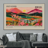 18304-MGV-CV-36X24-Sunset Mountain Landscape Wall Art – Panoramic Abstract Nature Canvas Print, Vibrant Wall Decor for Living Room, Bedroom, Office,