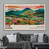 54215-MGV-CV-36X24-Yayoi Kusama Wall Art – Panoramic Japanese Landscape Canvas Print, Modern Abstract Nature Decor for Office, Bedroom or Living Room