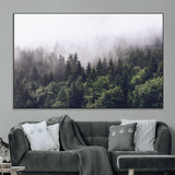 42578900-MGV-CV-36X24-Misty Pine Forest Wall Art – Tranquil Foggy Mountain Canvas Print, Nature Landscape Décor for Bedroom, Living Room, Cabin or