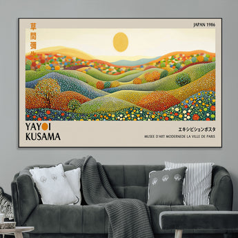 33864-MGV-CV-36X24-Pointillism Yayoi Wall Art Canvas Print, Framed Yayoi Kusama Art Picture Print, Yayoi Kusama Dot Perfect Abstract Nature Decor