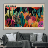 45711-MGV-CV-36X24-Yayoi Kusama Wall Art Canvas Print, Framed Abstract Yayoi Kusama Art Picture Print, Japanese Wabi Sabi Perfect Modern Abstract
