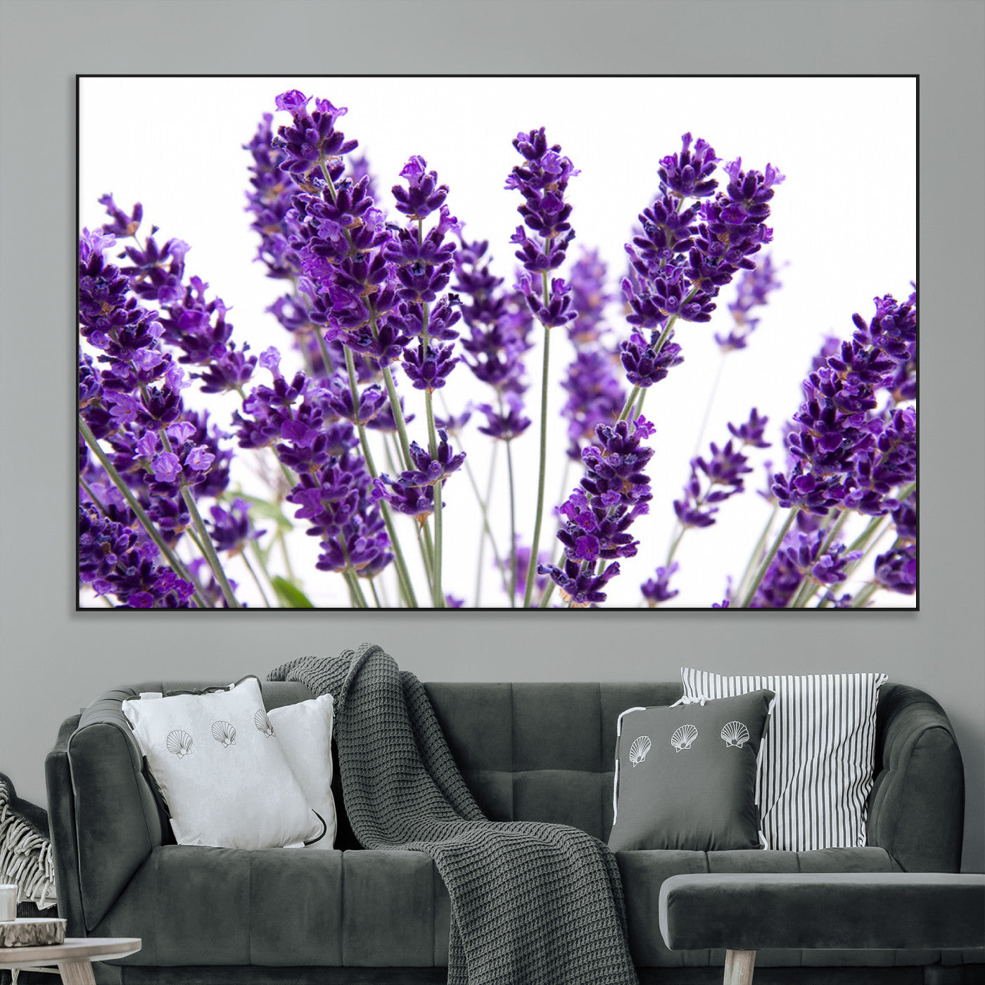 84456-MGV-CV-36X24-Lavender Wall Art – Botanical Canvas Print Featuring Purple Floral Stems, Fresh Nature Inspired Artwork for Living Room, Bedroom,