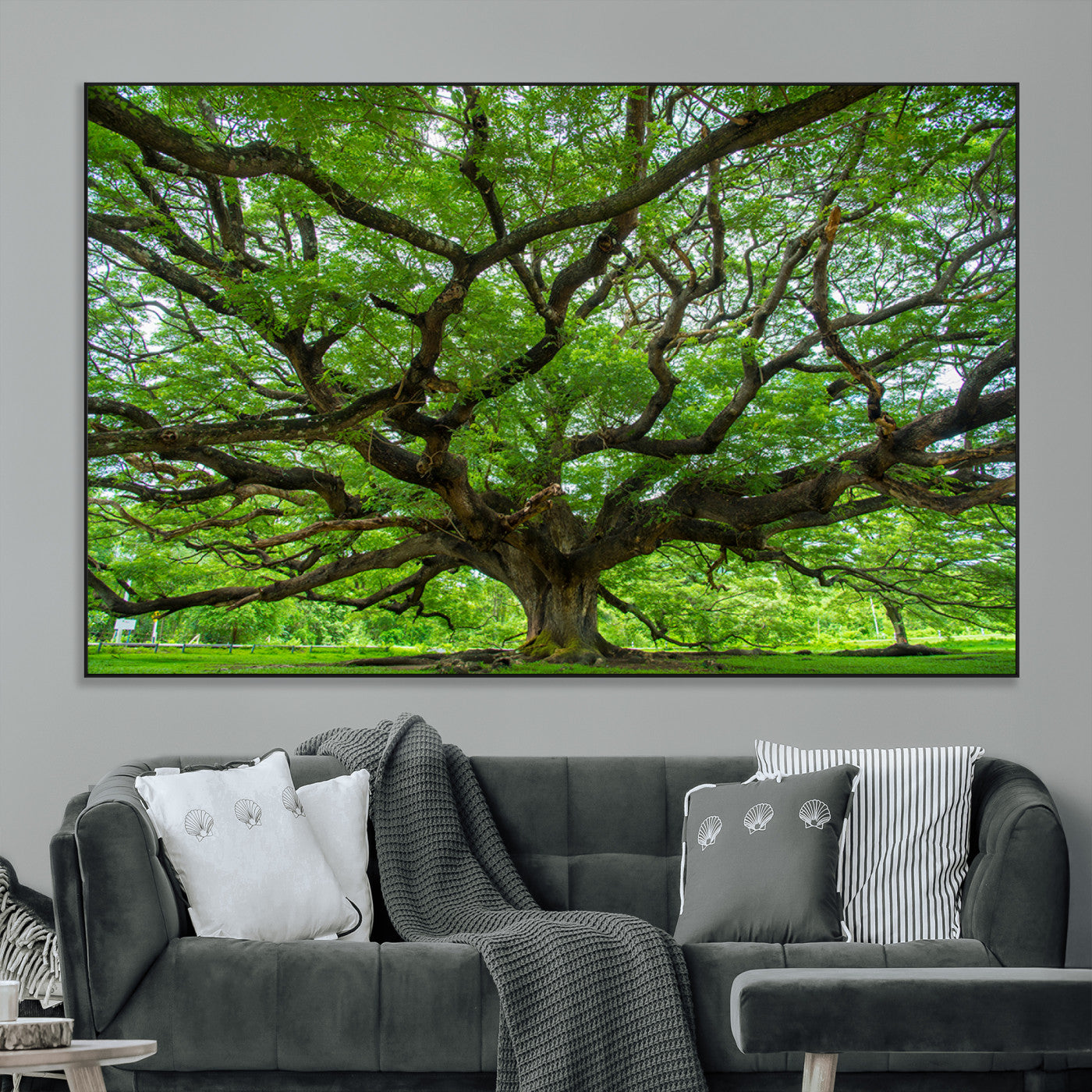 49375306-MGV-CV-36X24-Ancient Tree Wall Art Canvas Print, Framed Sprawling Branches Art Picture Print, Gnarling Tree Perfect Earthy Natural Decor