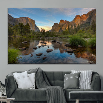 55893831-MGV-CV-36X24-Yosemite Valley Wall Art Canvas Print, Framed El Capitan Art Picture Print, Sierra Landspace Perfect Rustic Nature Decor Artwork