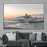 58502923-MGV-CV-36X24-Wave Rider Wall Art Canvas Print, Framed Ocean Wave Art Picture Print, Riding Surf Perfect Sunset Surf Decor Artwork