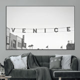 68254589-MGV-CV-36X24-Venice Sign Wall Art Canvas Print, Framed Venice Letters Art Picture Print, Los Angeles Perfect Minimalist Urban Decor Artwork