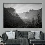 39278955-MGV-CV-36X24-Yosemite Valley Wall Art Canvas Print, Framed El Capitan Art Picture Print, Misty Mountain Perfect Modern Rustic Decor Artwork
