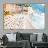 84816639-MGV-CV-36X24-Mediterranean Beach Wall Art Canvas Print, Framed Airy Coastal Art Picture Print, Summer Shore Perfect Coastal Retreat Decor