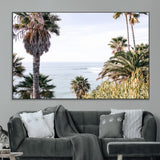 51404565-MGV-CV-36X24-Palm Trees Wall Art Canvas Print, Framed Ocean Breeze Art Picture Print, Coastal View Perfect Tropical Coastal Decor Artwork