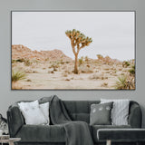 67109959-MGV-CV-36X24-Joshua Tree Wall Art Canvas Print, Framed Neutral Desert Art Picture Print, Earthy Landscape Perfect Neutral Boho Decor Artwork