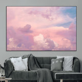 22874890-MGV-CV-36X24-Pastel Sky Wall Art Canvas Print, Framed Dreamy Cloudscape Art Picture Print, Sunset Glow Perfect Minimalist Serenity Decor