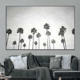 62298277-MGV-CV-36X24-Monochrome Palms Wall Art Canvas Print, Framed Minimalist Trees Art Picture Print, Silhouetted Palms Perfect Tropical Minimalist