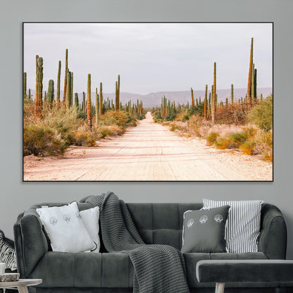 30742780-MGV-CV-36X24-Desert Cactus Wall Art Canvas Print, Framed Southwestern Art Picture Print, Bohemian Western Perfect Southwestern Boho Decor