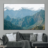79393816-MGV-CV-36X24-Misty Mountain Wall Art Canvas Print, Framed Cloudy Andean Art Picture Print, Rugged Mountain Perfect Rustic Nature Decor Artwork