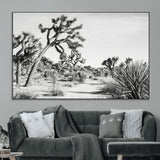 88164251-MGV-CV-36X24-Joshua Tree Wall Art Canvas Print, Framed Desert Path Art Picture Print, Monochrome Desert Perfect Minimalist Desert Decor Artwork