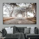 87090469-MGV-CV-36X24-Cypress Tunnel Wall Art Canvas Print, Framed Misty Road Art Picture Print, Foggy Trees Perfect Rustic Woodland Decor Artwork