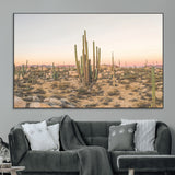 76234974-MGV-CV-36X24-Desert Cactus Wall Art Canvas Print, Framed Baja Desert Art Picture Print, Pastel Desert Perfect Southwestern Boho Decor Artwork