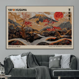 77970791-MGV-CV-36X24-Mount Fuji Golden Abstract Wall Art – Japanese Landscape Canvas Poster, Cherry Blossom & Red Sun Painting, Elegant Zen Oriental