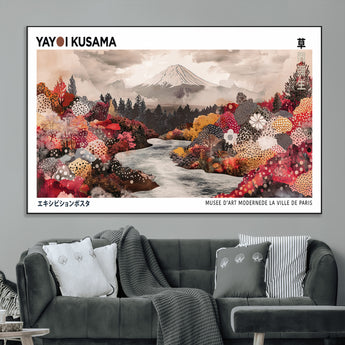 32352074-MGV-CV-36X24-Japanese Landscape Wall Art – Mount Fuji River Canvas Print, Modern Asian Inspired Nature Decor for Living Room, Bedroom, Office