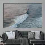 23077324-MGV-CV-36X24-Ocean Waves Wall Art Canvas Print, Framed Coastal Serenity Art Picture Print, Surf Aesthetic Perfect Modern Coastal Decor Artwork