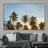 99033771-MGV-CV-36X24-Palm Trees Wall Art Canvas Print, Framed Tropical Vibes Art Picture Print, Coastal Sunset Perfect Coastal Boho Decor Artwork