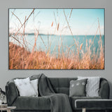 36108696-MGV-CV-36X24-Coastal Grass Wall Art – Serene Ocean View Canvas Print, Beach Nature Photography Decor for Living Room, Bedroom, Office or Modern