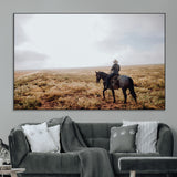 57597730-MGV-CV-36X24-Cowboy Wall Art Wall Art Canvas Print, Framed Western Canvas Art Picture Print, Rustic Ranch Scene Perfect Rustic Western Decor