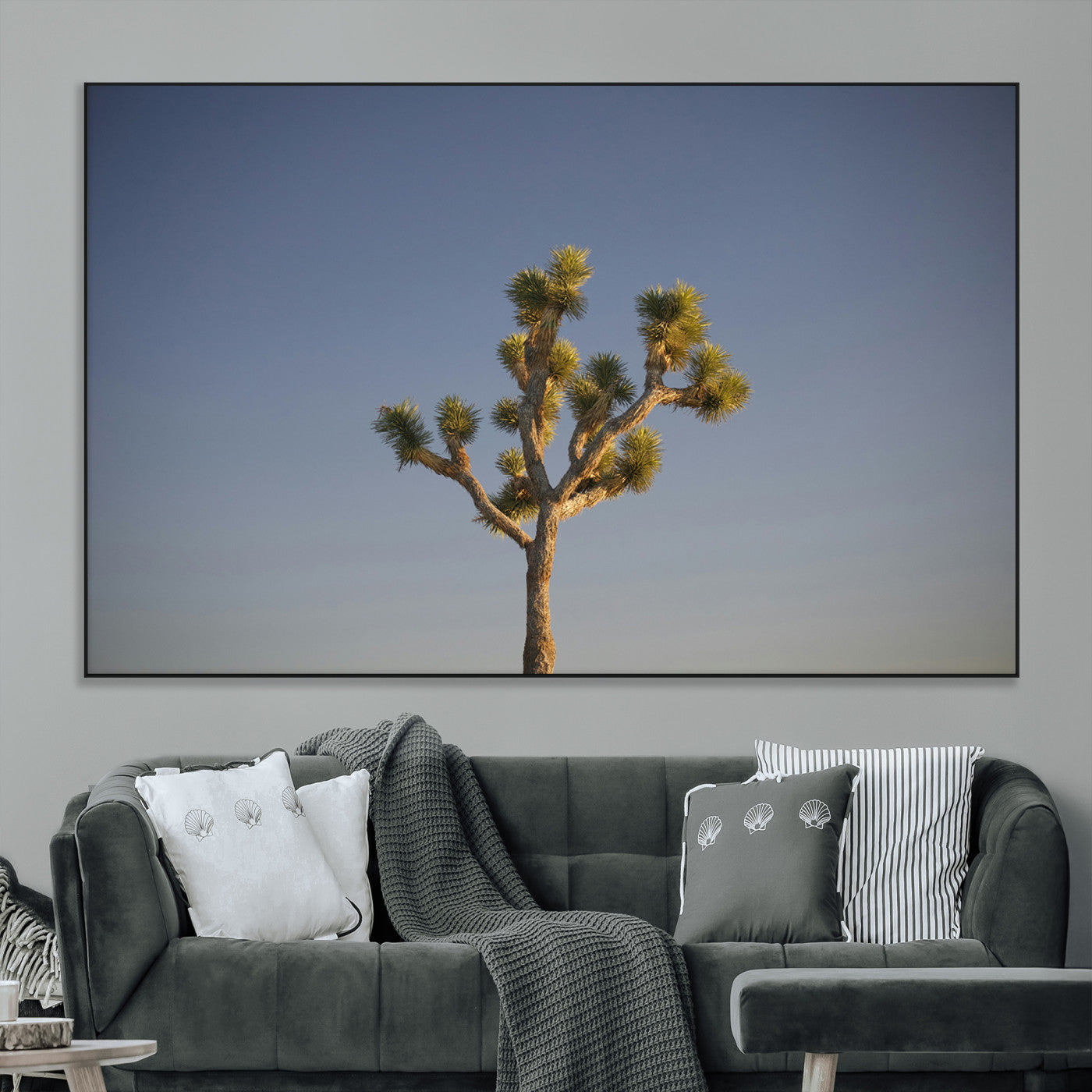 54552043-MGV-CV-36X24-Joshua Tree Art Wall Art Canvas Print, Framed Desert Landscape Art Picture Print, Southwestern Nature Perfect Southwestern Boho