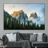 21145440-MGV-CV-36X24-Wilderness Wall Art Wall Art Canvas Print, Framed Nature Landscape Decor Art Picture Print, Misty Forest Photography Perfect