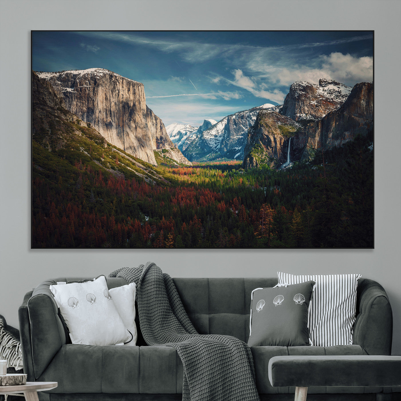 15244033-MGV-CV-36X24-Yosemite National Wall Art Canvas Print, Framed Mountain Landscape Art Picture Print, El Capitan Perfect Rustic Farmhouse Decor