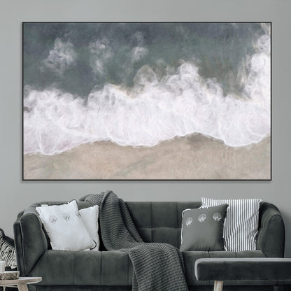 10072982-MGV-CV-36X24-Abstract Ocean Wave Wall Art – Coastal Beach Canvas Print, Minimalist Seascape Painting, Modern Ocean Inspired Artwork for Living